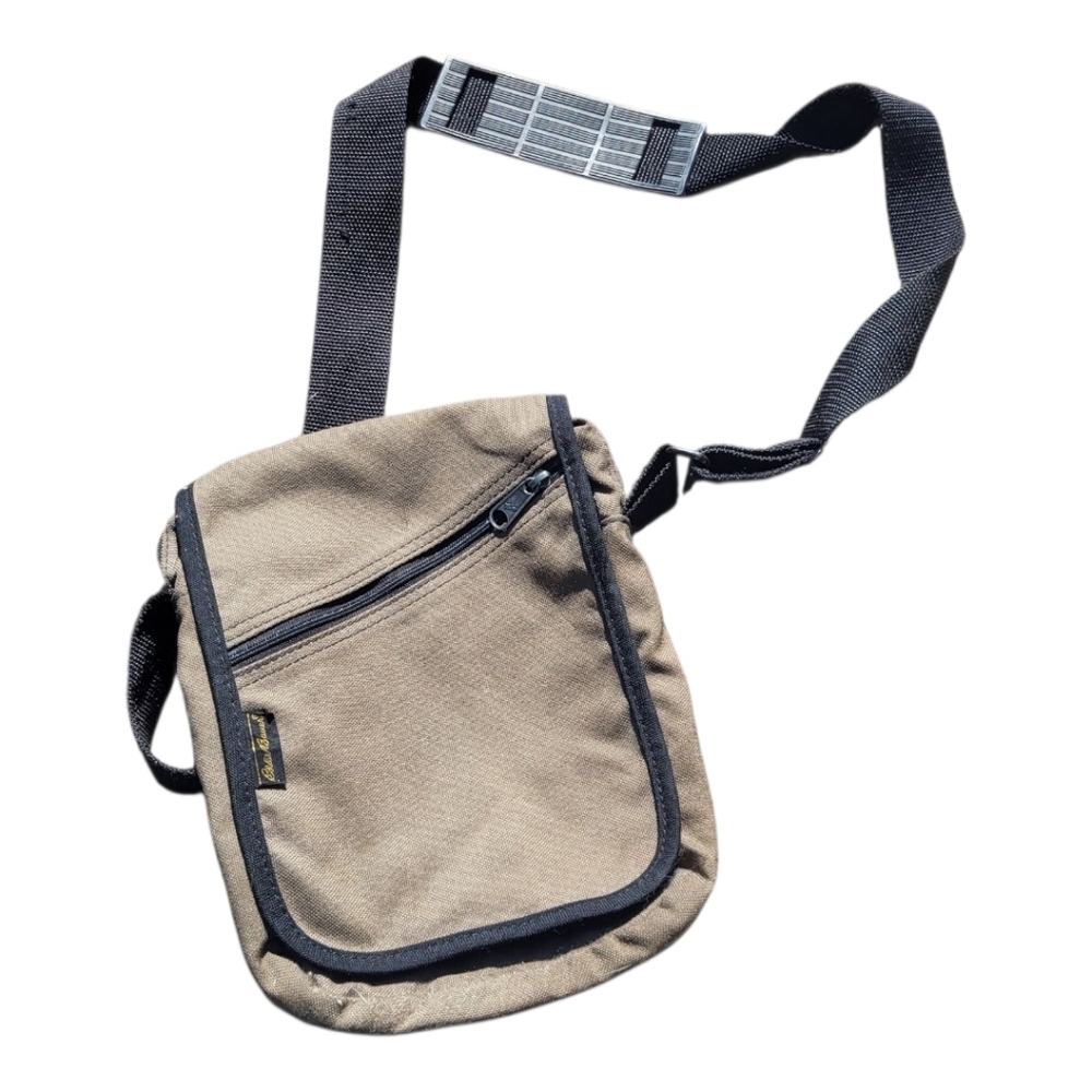 Eddie Bauer Tan and Black Crossbody Bag Durable Canvas